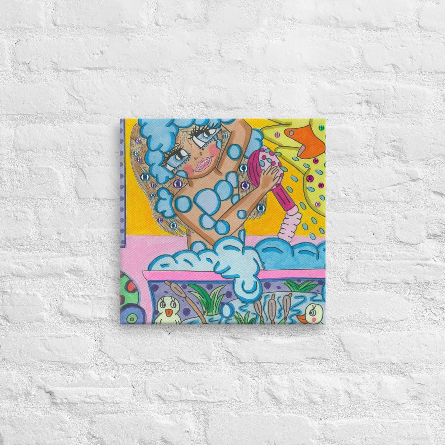 The Delightful, Splashing Duck | Canvas Print