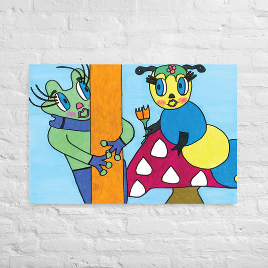 Frog and Caterpillar | Canvas Print