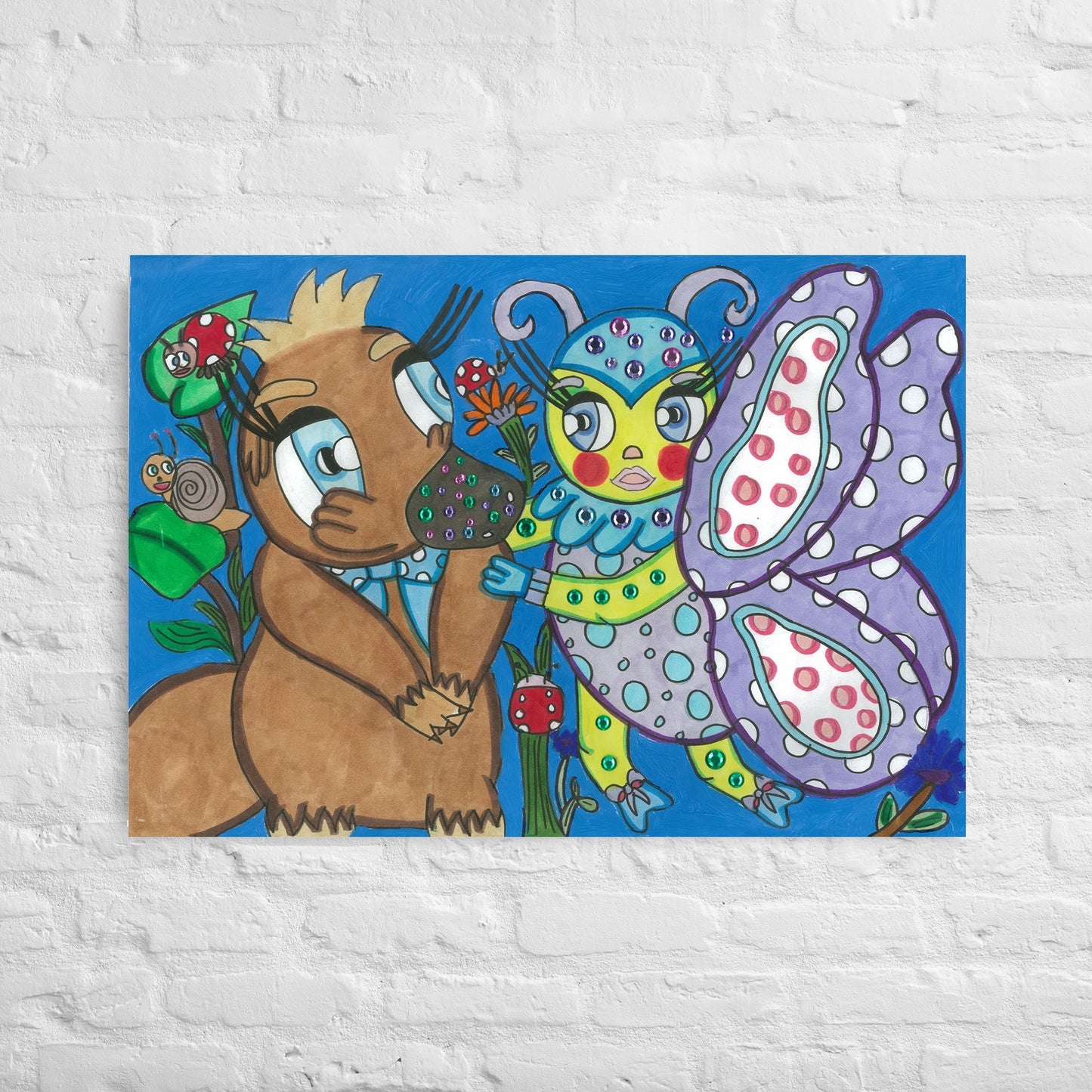 Platypus and Butterfly | Canvas Print