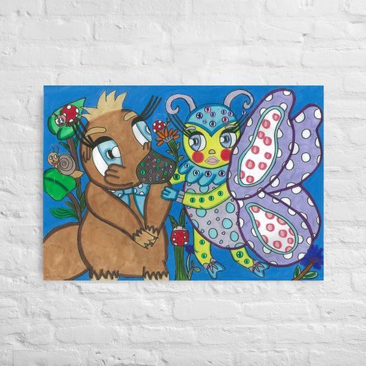 Platypus and Butterfly | Canvas Print