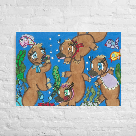 Swimming Platypuses | Canvas Print